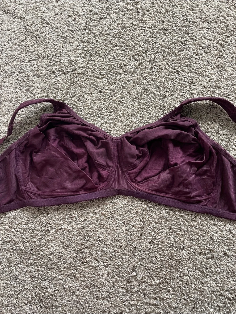 Ulla Popken Deep Plum Pinstripe Full-Coverage Wirefree Kelly T-shirt Bra